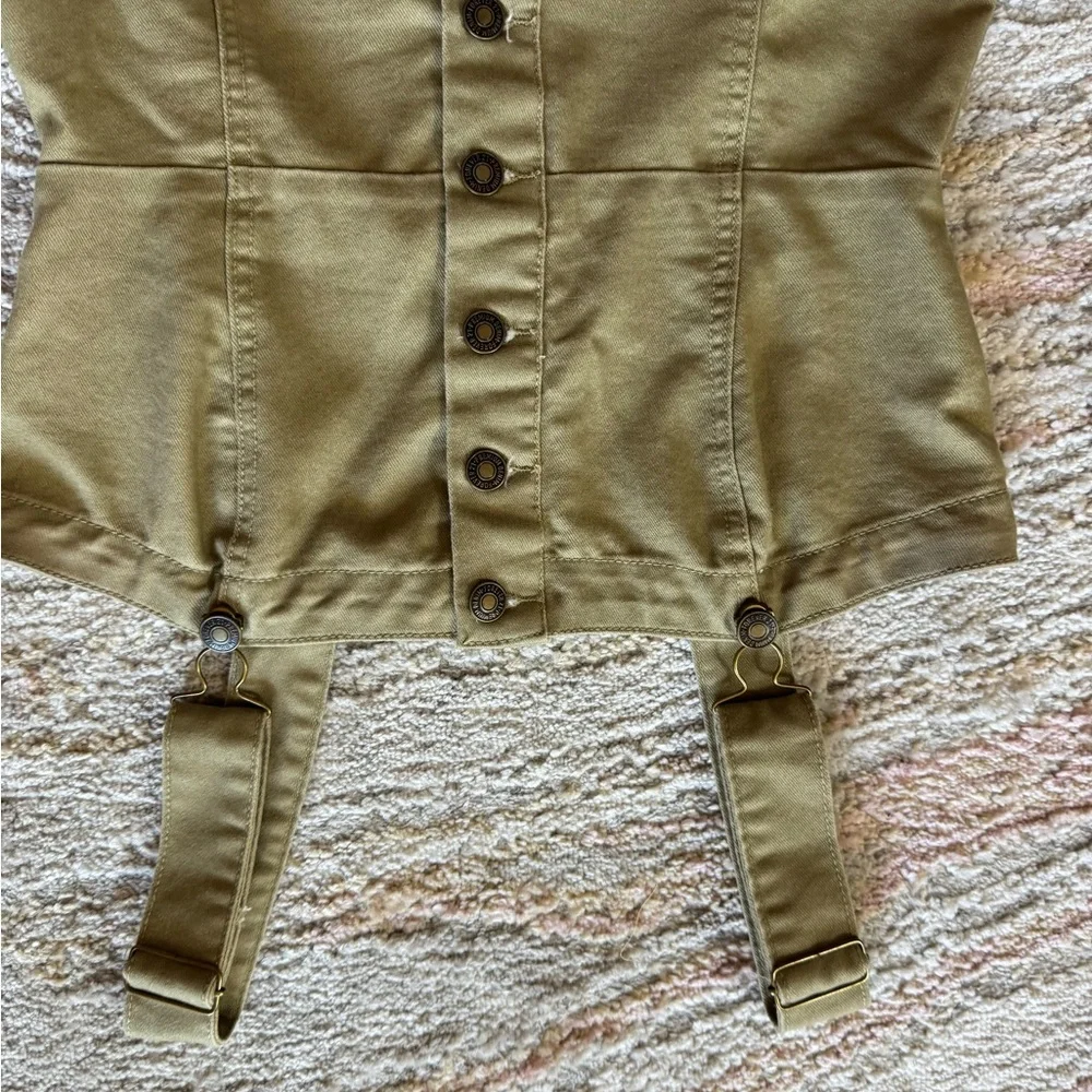 Forever 21 Olive Buttoned Sundress - Picture 3 of 4